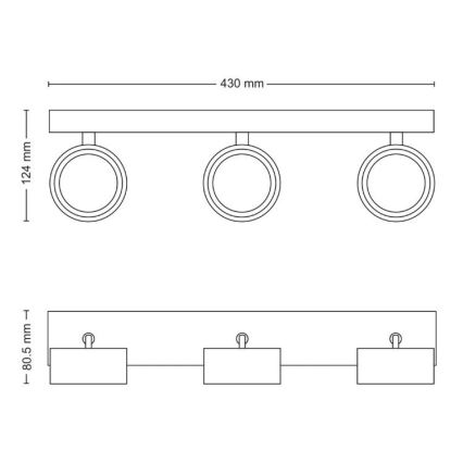 Philips - LED spot 3xLED/5,5W/230V wit