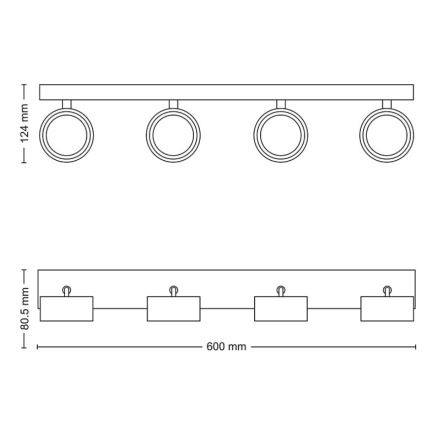 Philips - LED spot 4xLED/5,5W/230V wit