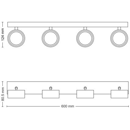 Philips - LED spot 4xLED/5,5W/230V zwart