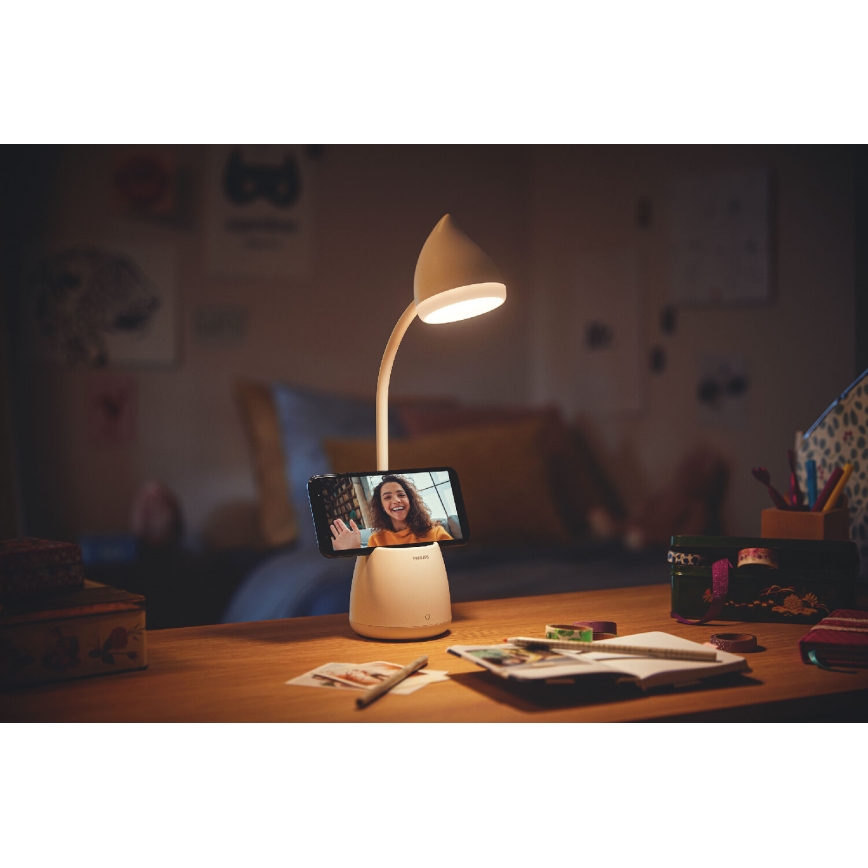 Philips - LED dimbare touch tafellamp HAT LED/4,5W/5V 1800 mAh 3000/4000/5700K CRI 90