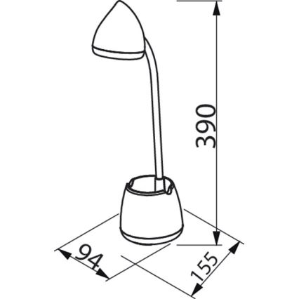Philips - LED dimbare touch tafellamp HAT LED/4,5W/5V 1800 mAh 3000/4000/5700K CRI 90