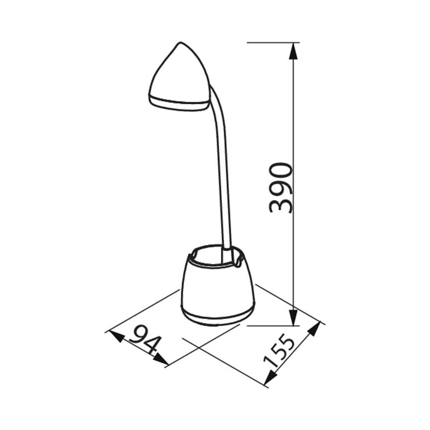 Philips - LED dimbare touch tafellamp HAT LED/4,5W/5V 1800 mAh 3000/4000/5700K CRI 90
