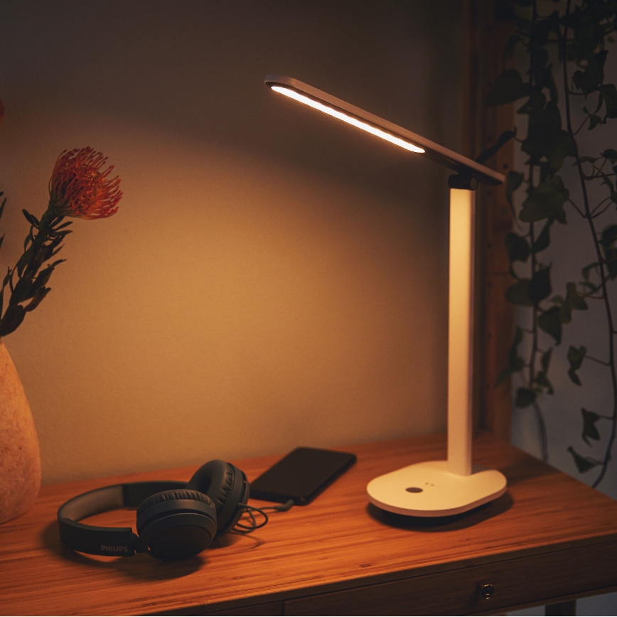 Philips - LED dimbare touch tafellamp IVORY LED/5W/5V 3000 mAh 2700/3600/5000K CRI 90