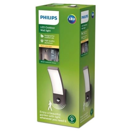 Philips - LED Wand Lamp voor Buiten met Sensor LED/12W/230V 2700K IP44