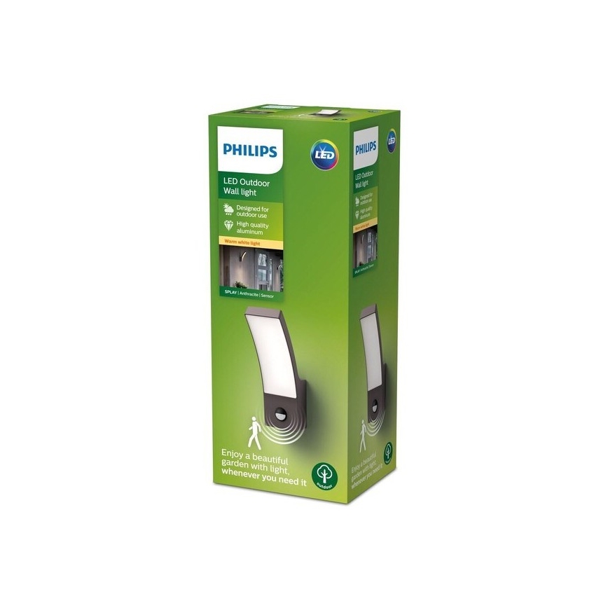 Philips - LED Wand Lamp voor Buiten met Sensor LED/12W/230V 2700K IP44