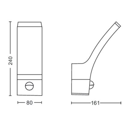 Philips - LED Wand Lamp voor Buiten met Sensor LED/12W/230V 2700K IP44