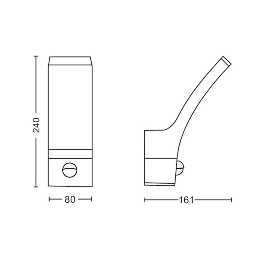 Philips - LED Wand Lamp voor Buiten met Sensor LED/12W/230V 2700K IP44