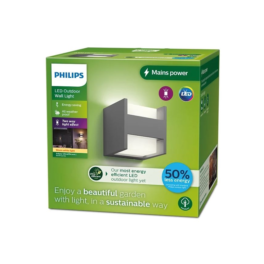 Philips - LED Wandlamp voor buiten ARBOUR LED/3,8W/230V 2700K IP44