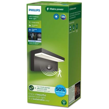 Philips - LED Wandlamp voor buiten met sensor BUSTAN LED/3,8W/230V IP44