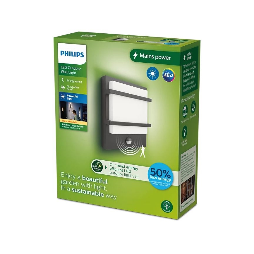 Philips - LED Wandlamp voor buiten met sensor PETRONIA LED/3,8W/230V IP44