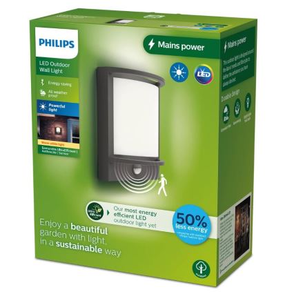 Philips - LED Wandlamp voor buiten met sensor SAMONDRA LED/3,8W/230V IP44