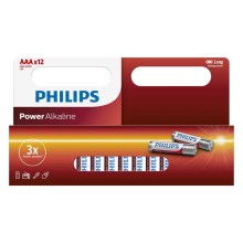 Philips LR03P12W/10 - 12 st. Alkaline batterij AAA POWER ALKALINE 1,5V