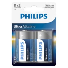 Philips LR20E2B/10 - 2 st. Alkaline batterij D ULTRA ALKALINE 1,5V 15000mAh