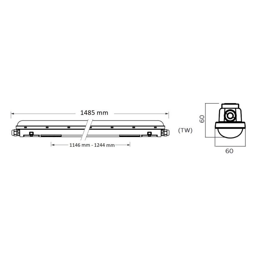 Philips Pila - LED-technische TL-armatuur LED/60W/230V 150 cm IP65