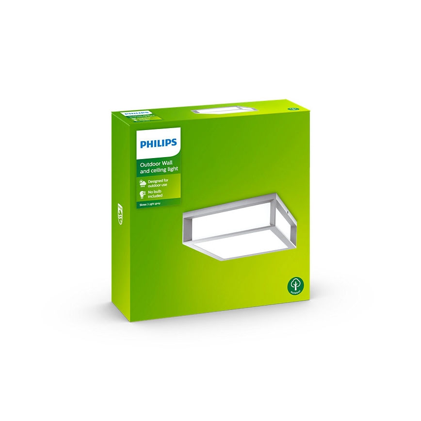 Philips - Plafondlamp voor buiten 2xE27/14W/230V IP44 grijs