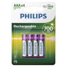 Philips R03B4A70/10 - 4 st. Oplaadbare batterijen AAA MULTILIFE NiMH/1,2V/700 mAh