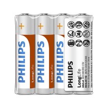 Philips R03L4F/10 - 4 st. Zinkchloride batterij AAA LONGLIFE 1,5V