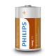 Philips R20L2F/10 - 2 st. Zinkchloride batterij D LONGLIFE 1,5V 5000mAh