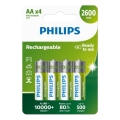 Philips R6B4B260/10 - 4 stuks Oplaadbare AA-batterijen NiMH/1,2V/2600 mAh
