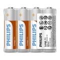 Philips R6L4F/10 - 4 stuks Zinkchloride batterij AA LONGLIFE 1,5V 900mAh