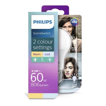 Philips SCENE SWITCH - LED Lamp E27/9,5W/230V 2700K/4000K