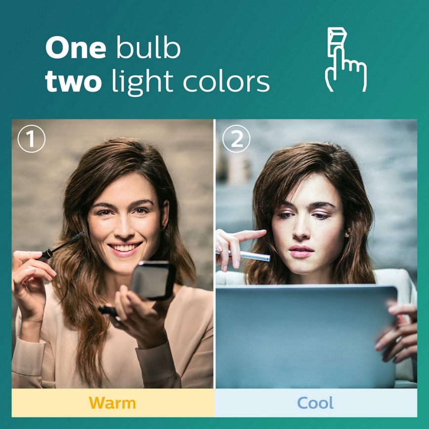 Philips SCENE SWITCH - LED Lamp E27/9,5W/230V 2700K/4000K