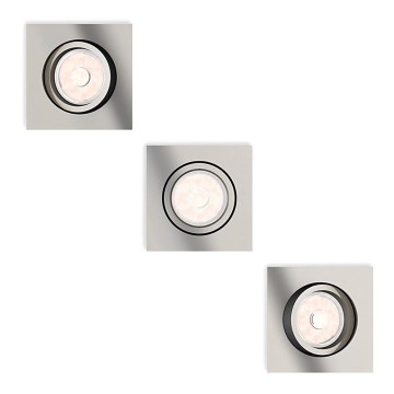 Philips - SET 3x dimbare LED RGBW inbouwspots DONEGAL 3xGU10/4,8W/230V + afstandsbediening