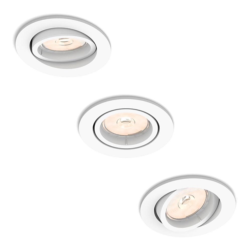 Philips - SET 3x Inbouwspot 1xGU10/5,5W/230V