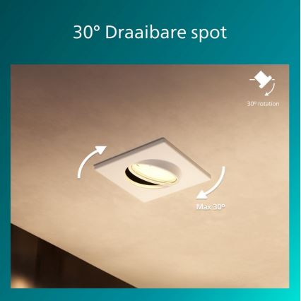 Philips - SET 3x inbouwspot PERIDOT 1xGU10/7W/230V wit