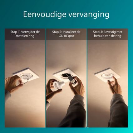 Philips - SET 3x inbouwspot PERIDOT 1xGU10/7W/230V wit