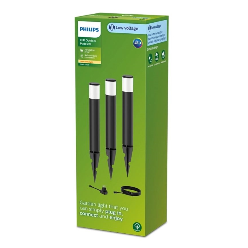 Philips - SET 3x LED Buitenlamp PUREX LED/1,5W/24/230V IP44