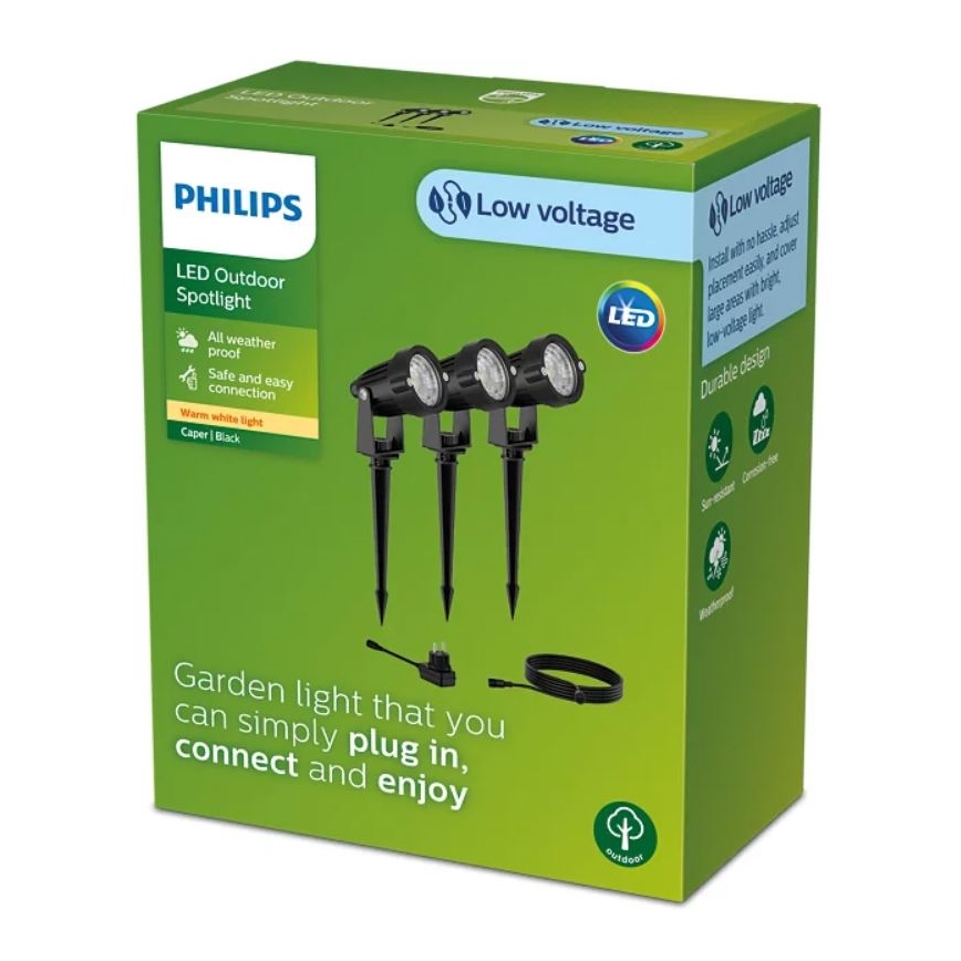Philips - SET 3x LED Buitenspot CASPER LED/1,5W/24/230V IP44