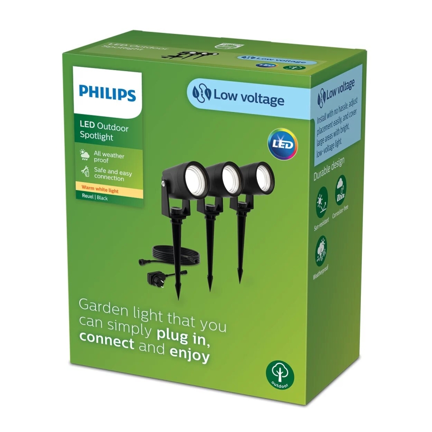 Philips - SET 3x LED Buitenverlichting GARDENLINK REUEL LED/1,5W/230V 2700K IP44
