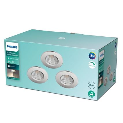 Philips - SET 3x LED Dimbare badkamerverlichting DIVE 1xLED/5,5W/230V IP65