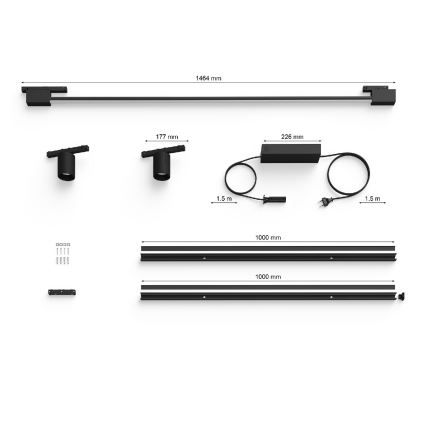 Philips - SET 3xLED RGB Dimbare Wandspot voor een Rail systeem Hue PERIFO LED/39,9W/230V 2000-6500K