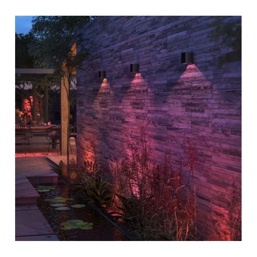 Philips - set van 2 RGBW-dimbare buitenmuurlampen Hue RESONATE LED/8W/230V 2000-6500K IP44