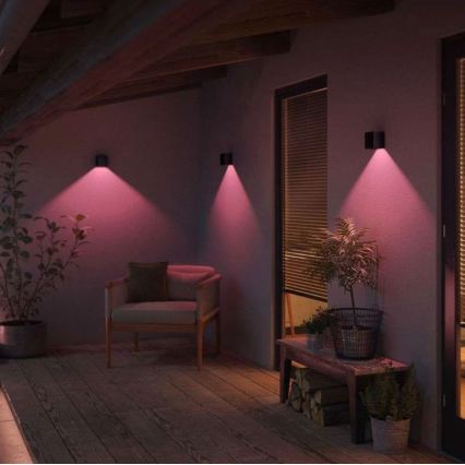 Philips - set van 2 RGBW-dimbare buitenmuurlampen Hue RESONATE LED/8W/230V 2000-6500K IP44