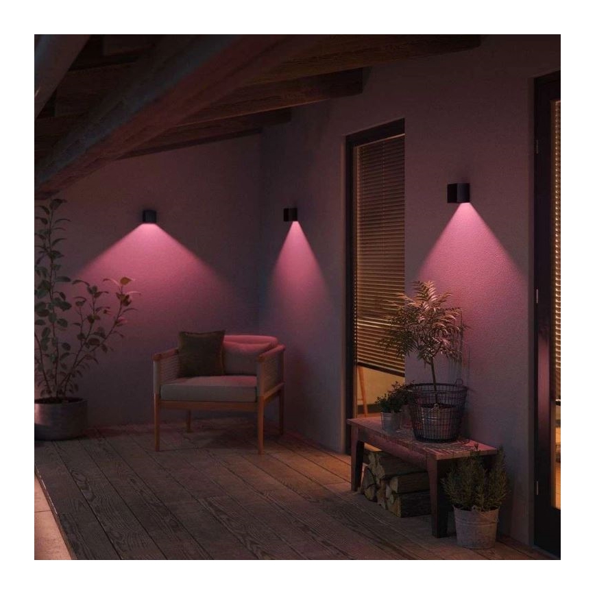 Philips - set van 2 RGBW-dimbare buitenmuurlampen Hue RESONATE LED/8W/230V 2000-6500K IP44