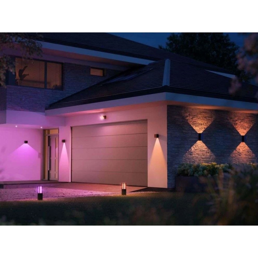Philips - set van 2 RGBW-dimbare buitenmuurlampen Hue RESONATE LED/8W/230V 2000-6500K IP44