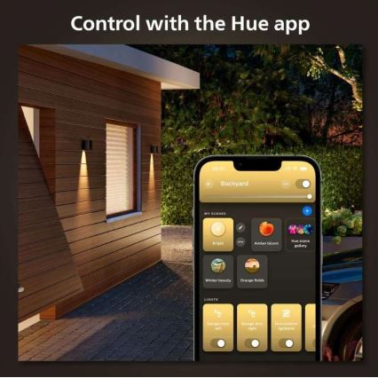 Philips - set van 2 RGBW-dimbare buitenmuurlampen Hue RESONATE LED/8W/230V 2000-6500K IP44