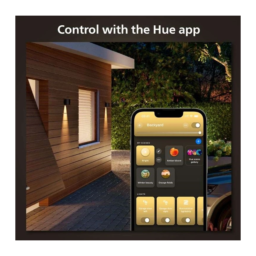 Philips - set van 2 RGBW-dimbare buitenmuurlampen Hue RESONATE LED/8W/230V 2000-6500K IP44