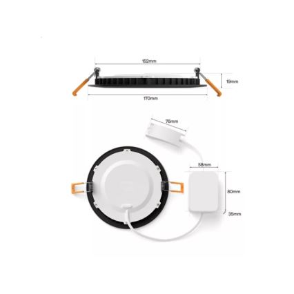 Philips - Set van 2 dimbare RGBW LED-inbouwspots voor badkamer Hue SLIM LED/12W/230V 2000-6500K zwart IP44