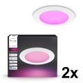 Philips - Set van 2 dimbare RGBW LED inbouwspots voor badkamer Hue SLIM LED/12W/230V 2000-6500K wit IP44