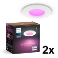 Philips - Set van 2 dimbare RGBW LED-inbouwspots voor badkamer Hue SLIM LED/8,3W/230V 2000-6500K wit IP44