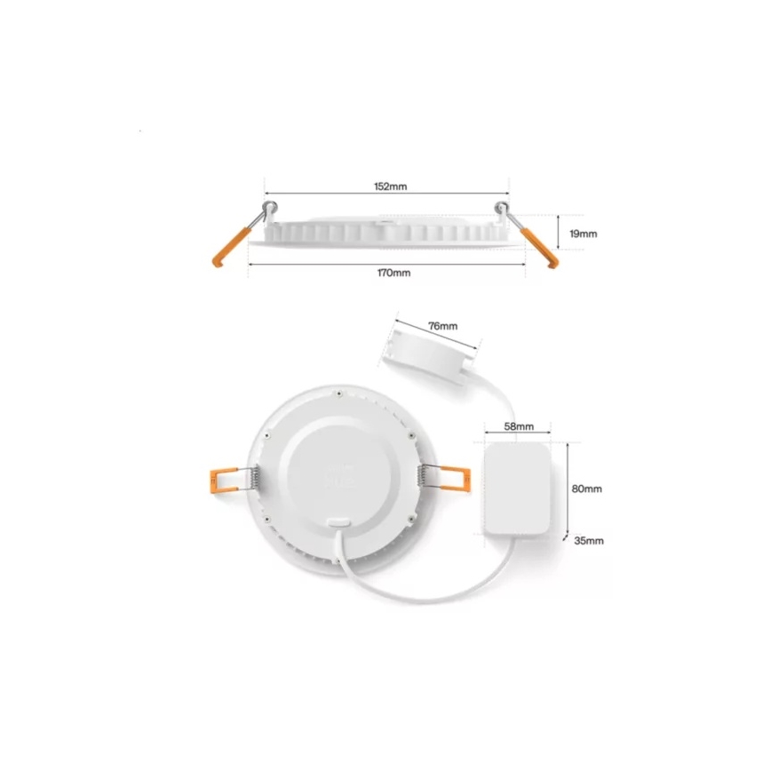 Philips - Set van 2 dimbare RGBW LED inbouwspots voor badkamer Hue SLIM LED/12W/230V 2000-6500K wit IP44