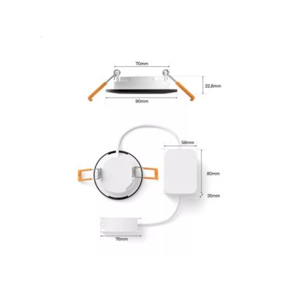 Philips - Set van 2 dimbare LED RGBW badkamer-inbouwspots Hue SLIM LED/8,3W/230V 2000-6500K zwart IP44