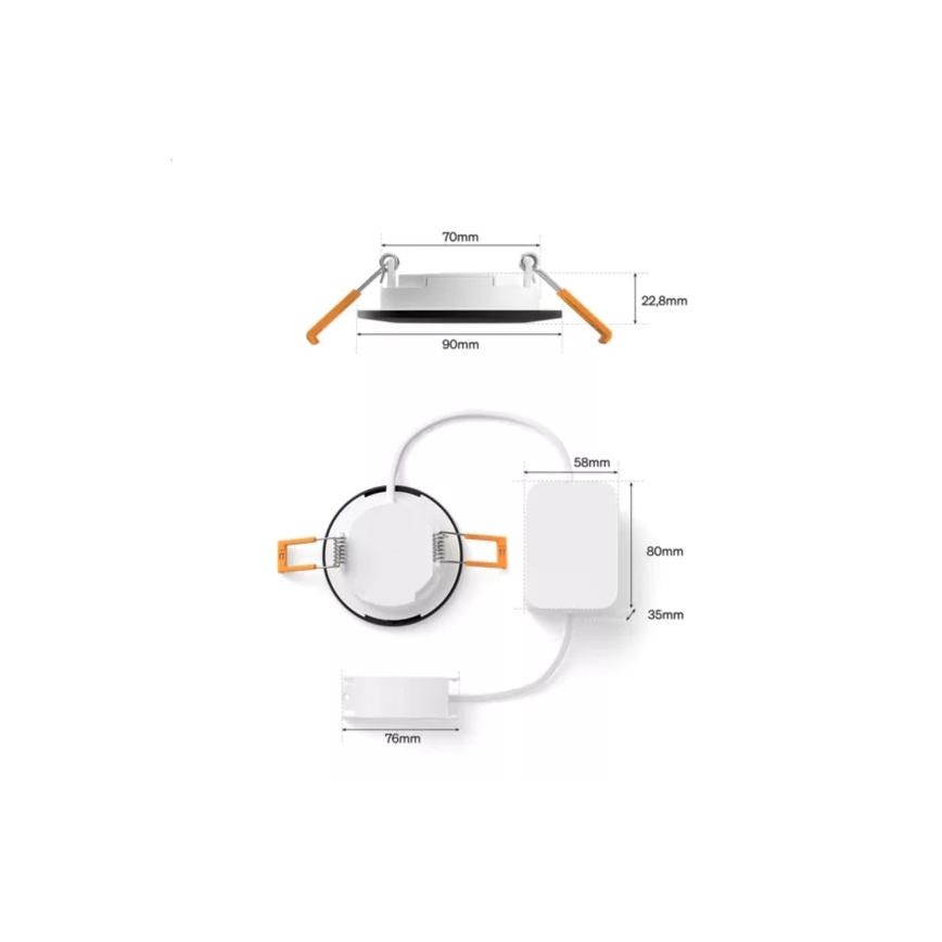 Philips - Set van 2 dimbare LED RGBW badkamer-inbouwspots Hue SLIM LED/8,3W/230V 2000-6500K zwart IP44