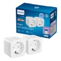 Philips - Set van 2 slimme SCHUKO-stopcontacten 2300 W Wi‑Fi