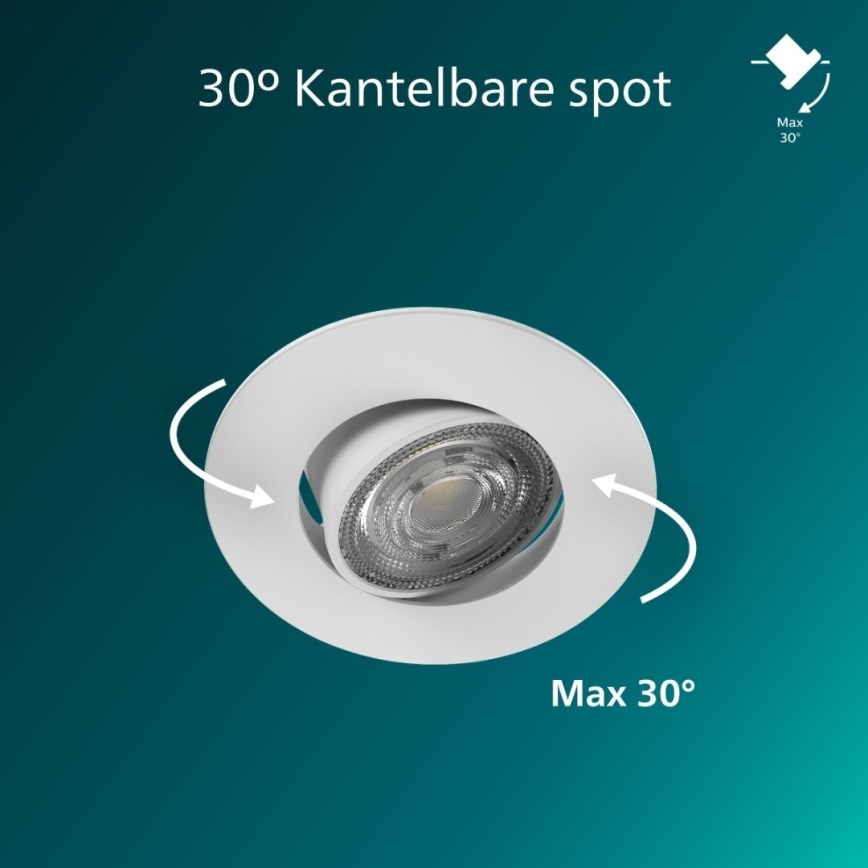 Philips - Set van 3 dimbare LED-inbouwspots CILANTRO LED/5W/230V 2700K zwart