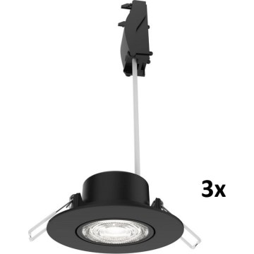 Philips - Set van 3 dimbare inbouwspots CILANTRO LED/5W/230V 4000K zwart